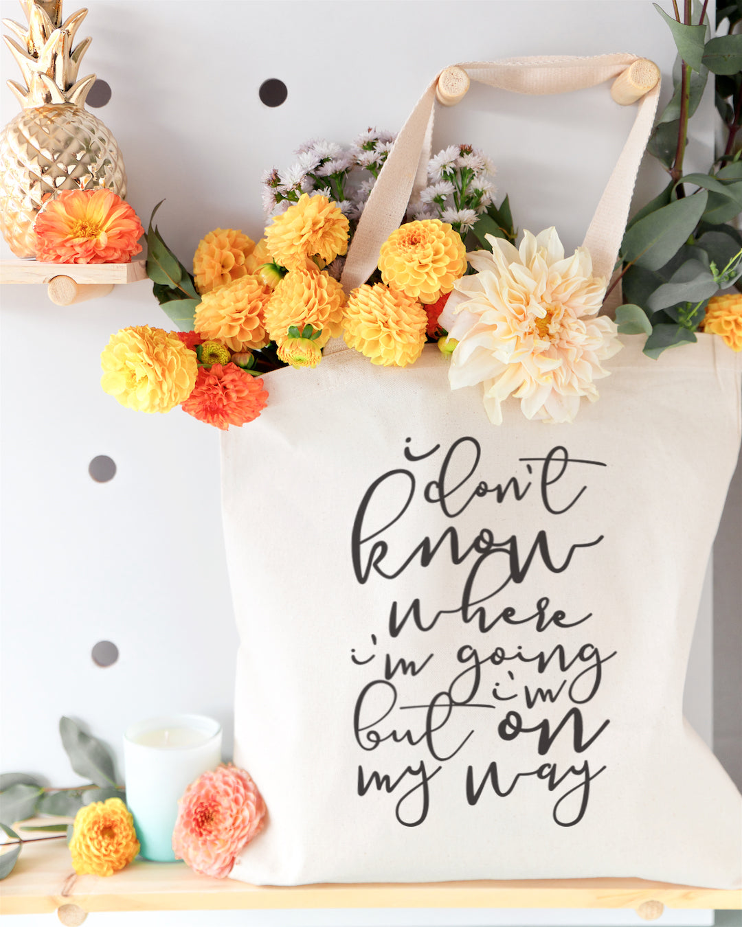 I Don't Know Where I'm Going But I'm On My Way Tote Bag from The Cotton & Canvas Co.