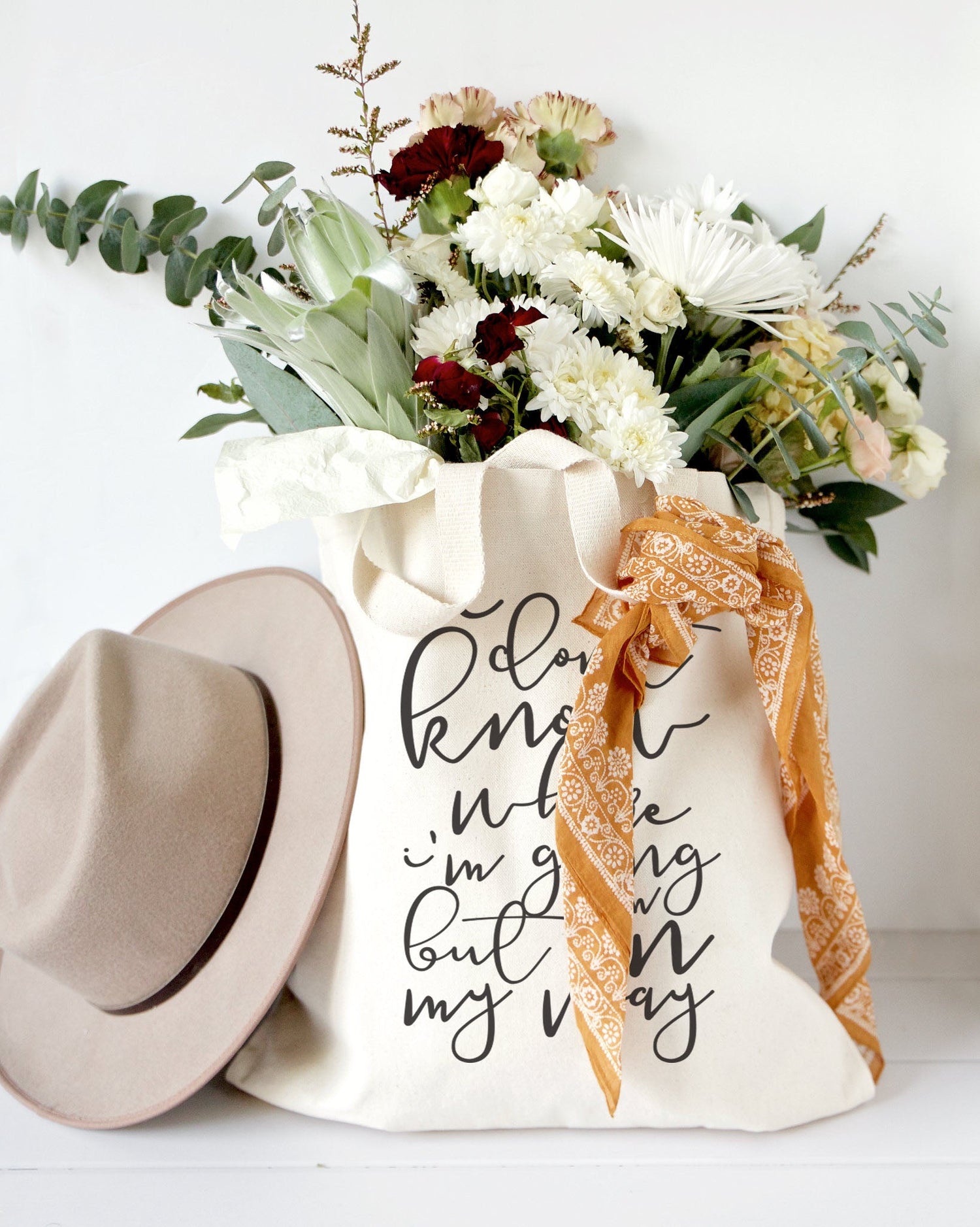 I Don't Know Where I'm Going But I'm On My Way Tote Bag from The Cotton & Canvas Co.