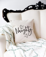 Naughty Christmas Holiday Pillow Cover from The Cotton & Canvas Co.