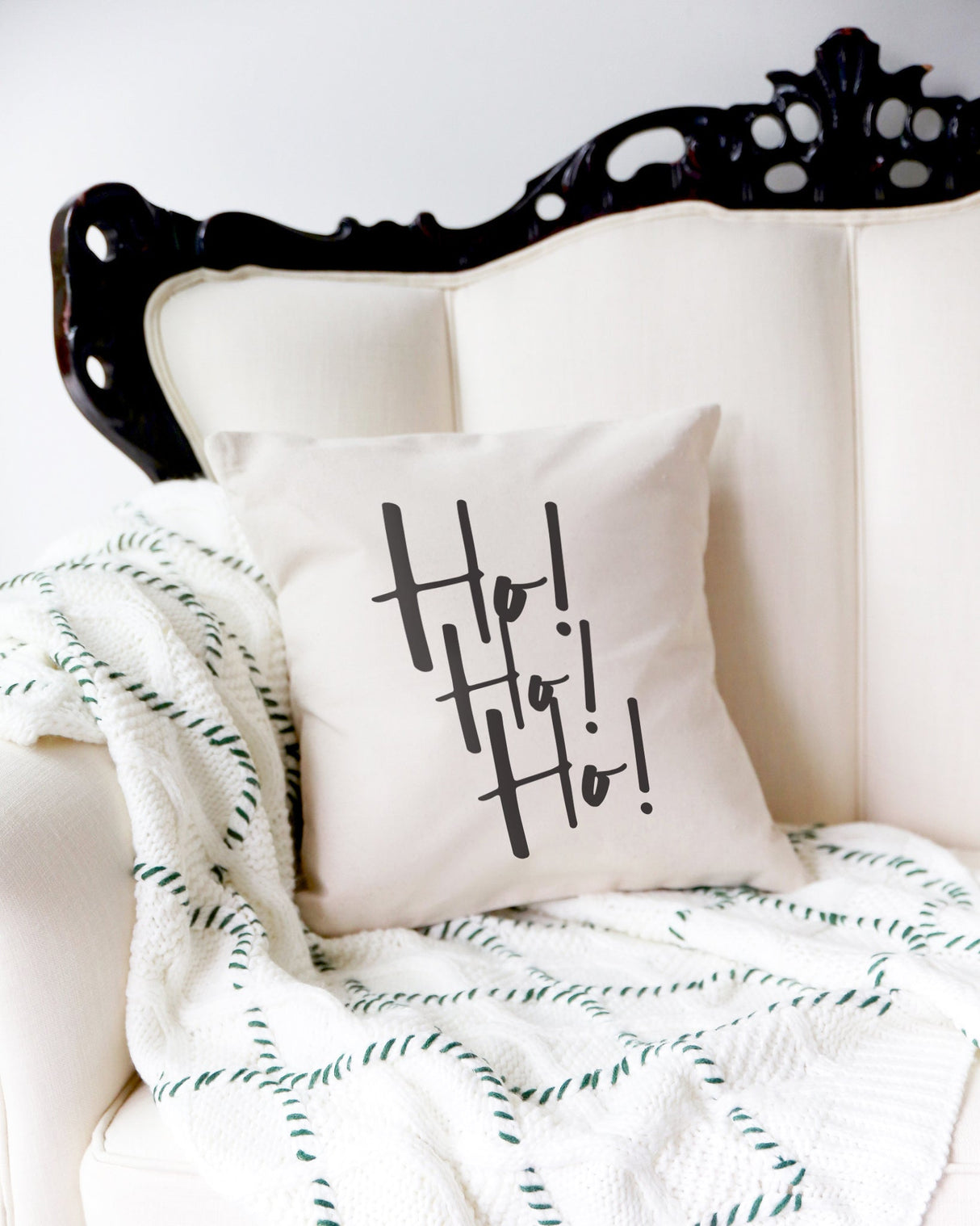 Ho! Ho! Ho! Christmas Holiday Pillow Cover from The Cotton & Canvas Co.