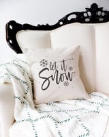Let It Snow Christmas Holiday Pillow Cover from The Cotton & Canvas Co.