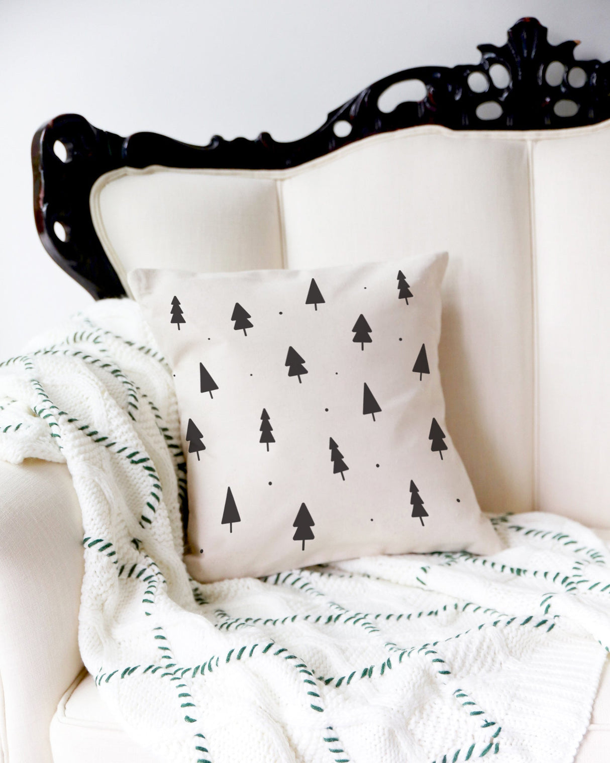 Christmas Trees Cotton Canvas Holiday Pillow Cover from The Cotton & Canvas Co.