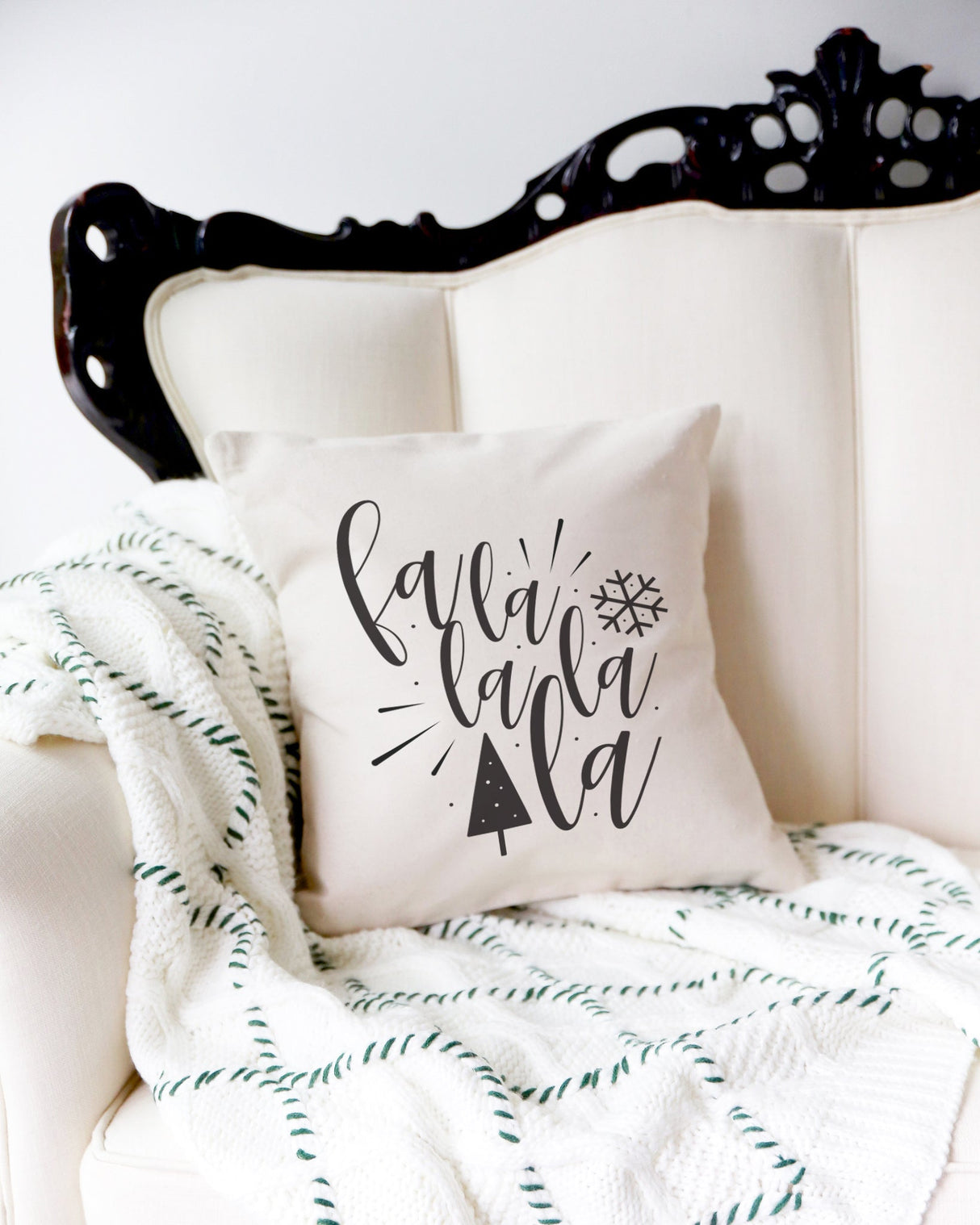 Falalalala Christmas Holiday Pillow Cover from The Cotton & Canvas Co.