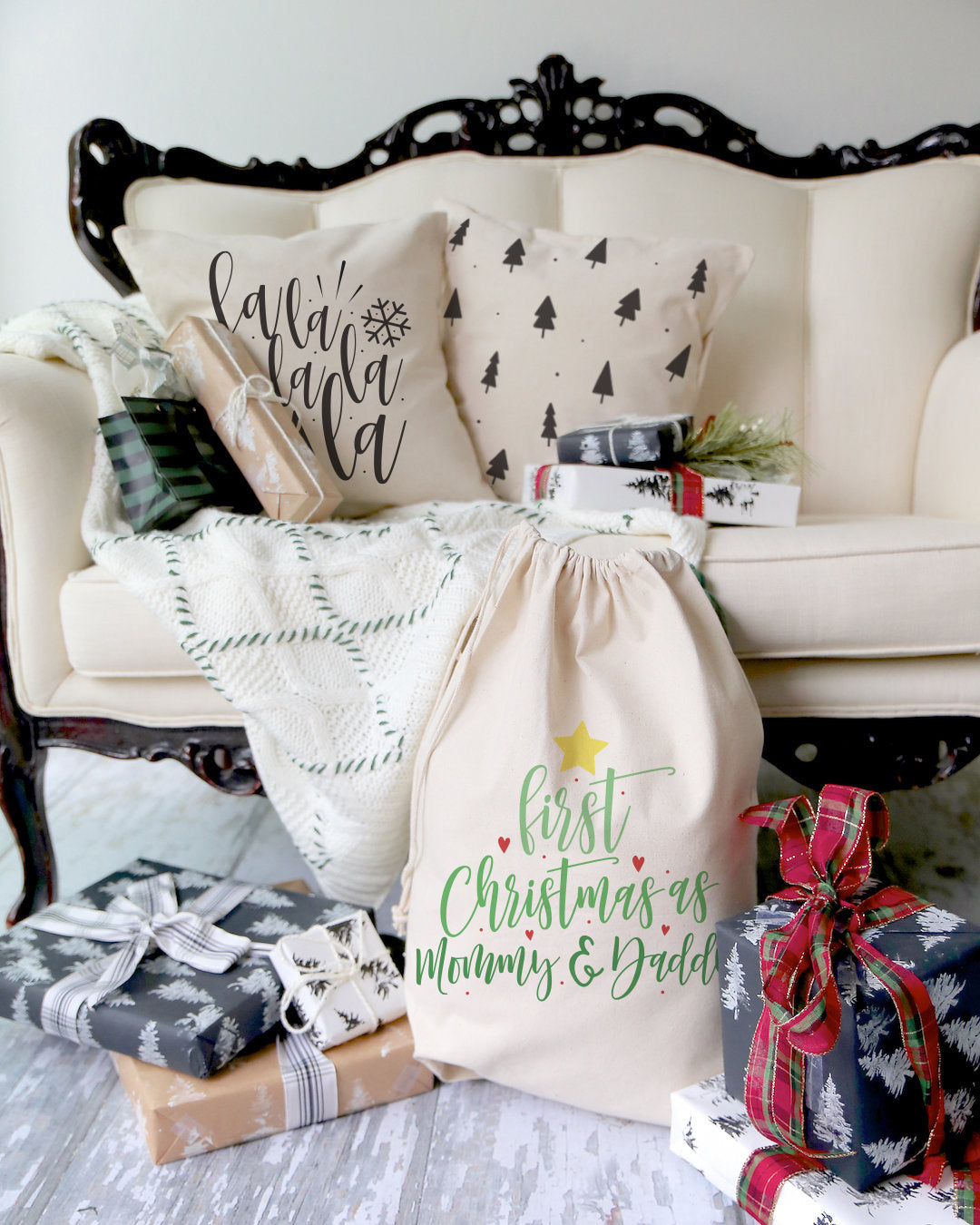 Falalalala Christmas Holiday Pillow Cover from The Cotton & Canvas Co.