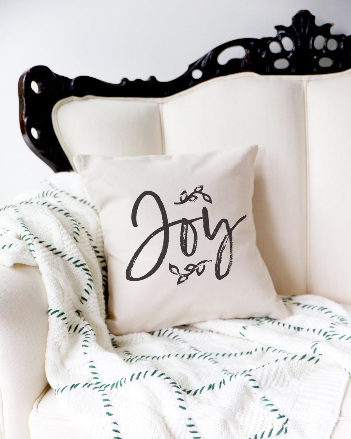 Joy Christmas Holiday Pillow Cover from The Cotton & Canvas Co.