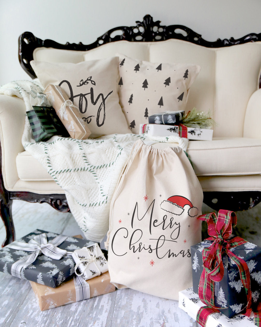 Joy Christmas Holiday Pillow Cover from The Cotton & Canvas Co.