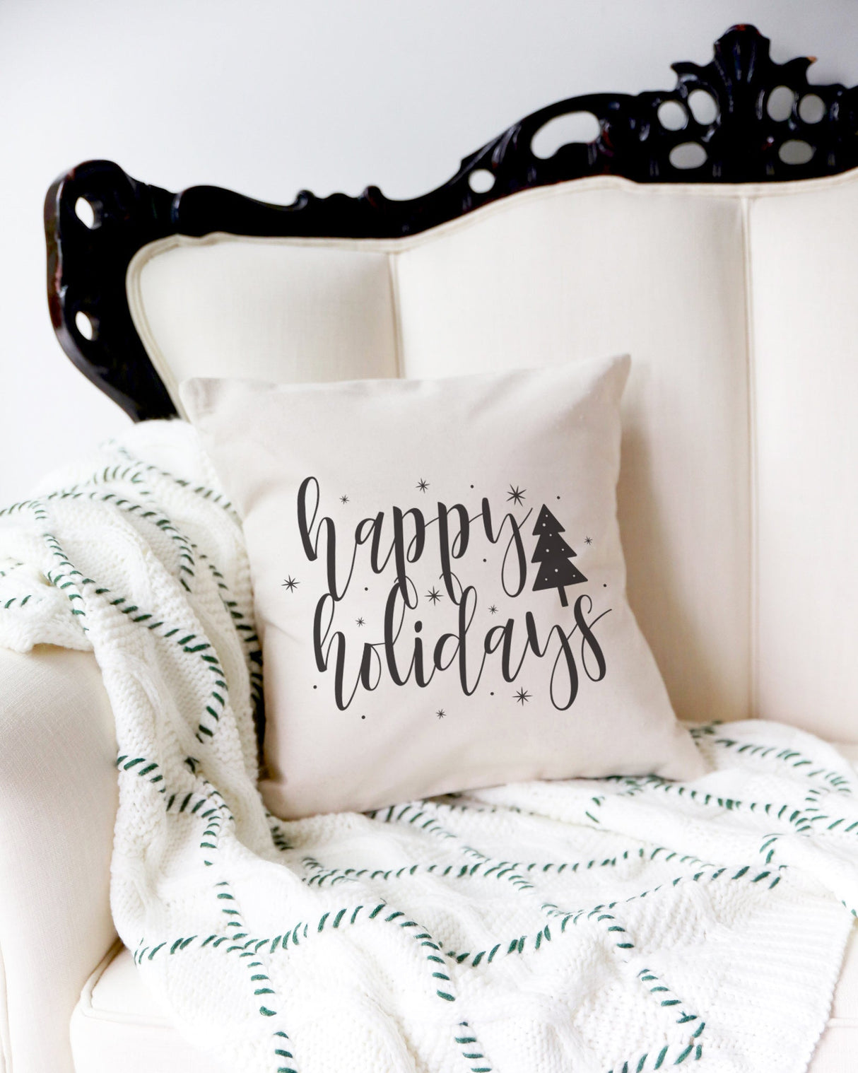 Happy Holidays Christmas Pillow Cover from The Cotton & Canvas Co.