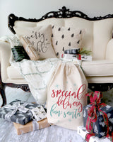 Merry and Bright Cotton Canvas Christmas Holiday Pillow Cover from The Cotton & Canvas Co.