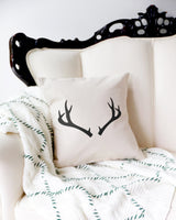 Deer Antler Christmas Holiday Pillow Cover from The Cotton & Canvas Co.