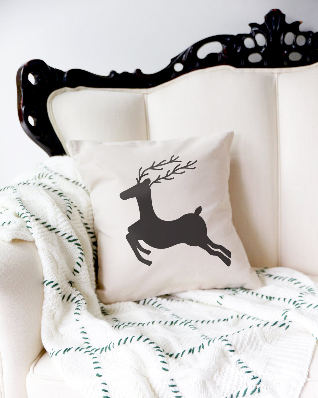 Reindeer Christmas Holiday Pillow Cover from The Cotton & Canvas Co.