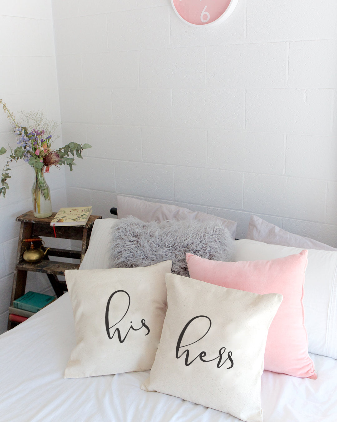His and Hers Pillow Covers, 2-Pack from The Cotton & Canvas Co.