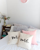 Mr. and Mrs. Pillow Covers, 2-Pack from The Cotton & Canvas Co.