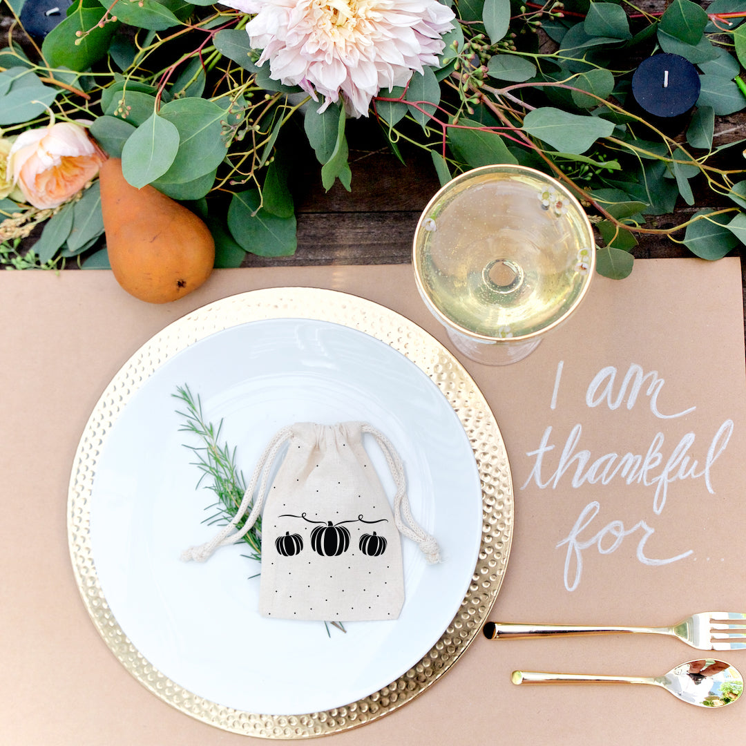 Pumpkin Thanksgiving Favor Bags, 6-Pack from The Cotton & Canvas Co.