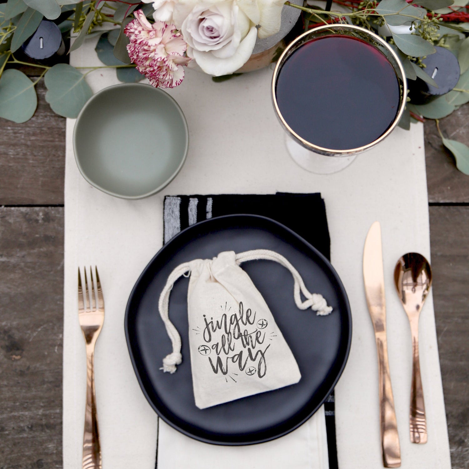 Jingle All the Way Christmas Holiday Favor Bags, 6-Pack from The Cotton & Canvas Co.