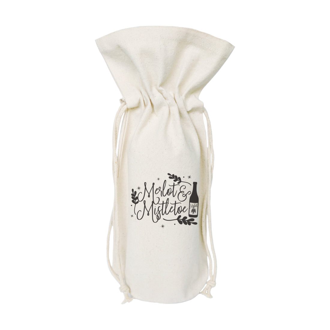Merlot and Mistletoe Christmas Cotton Canvas Wine Bag from The Cotton & Canvas Co.