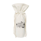 Merlot and Mistletoe Christmas Cotton Canvas Wine Bag from The Cotton & Canvas Co.