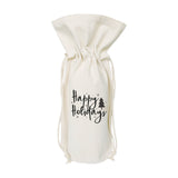 Happy Holiday Christmas Canvas Wine Bag from The Cotton & Canvas Co.