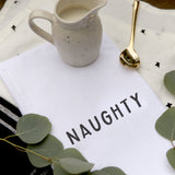 Naughty and Nice Christmas Kitchen Tea Towel, 2-Pack