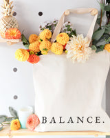 Balance Gym Cotton Canvas Tote Bag from The Cotton & Canvas Co.