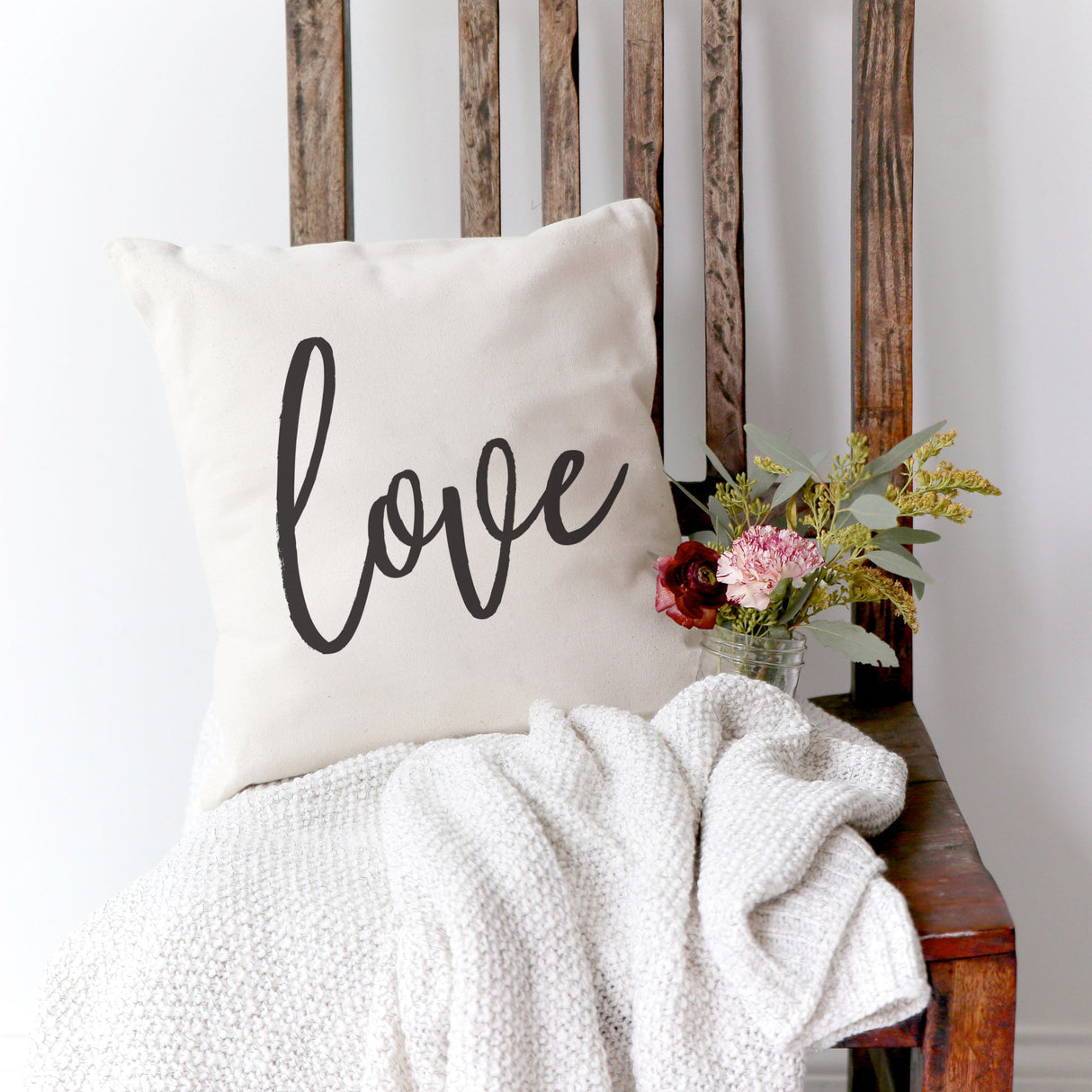 Love Cotton Canvas Pillow Cover from The Cotton & Canvas Co.