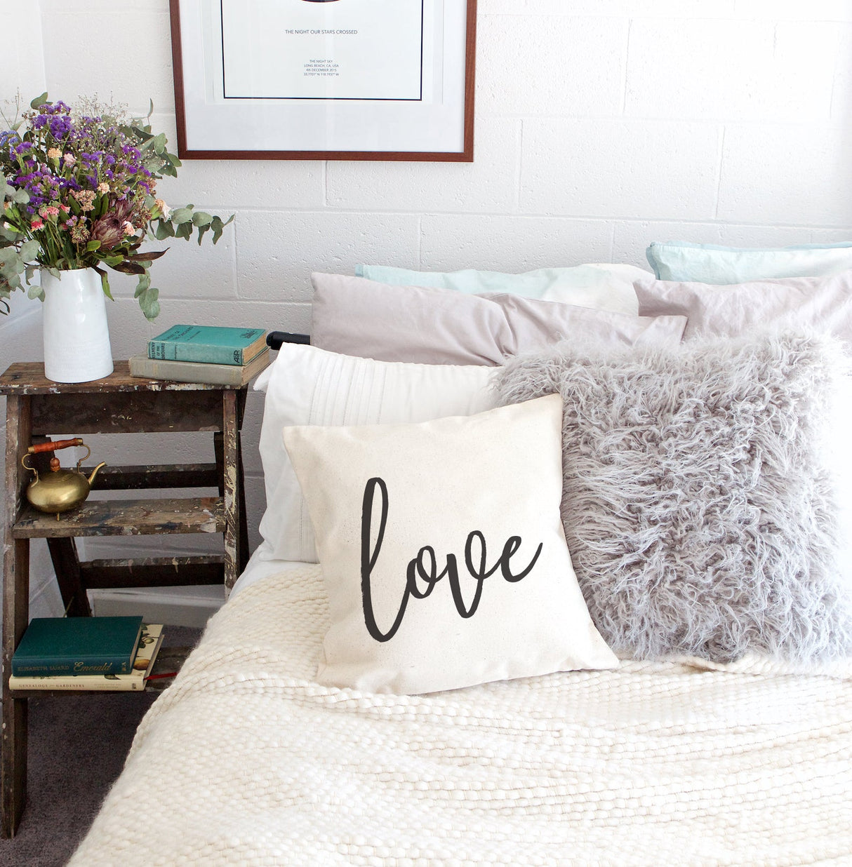 Love Cotton Canvas Pillow Cover from The Cotton & Canvas Co.