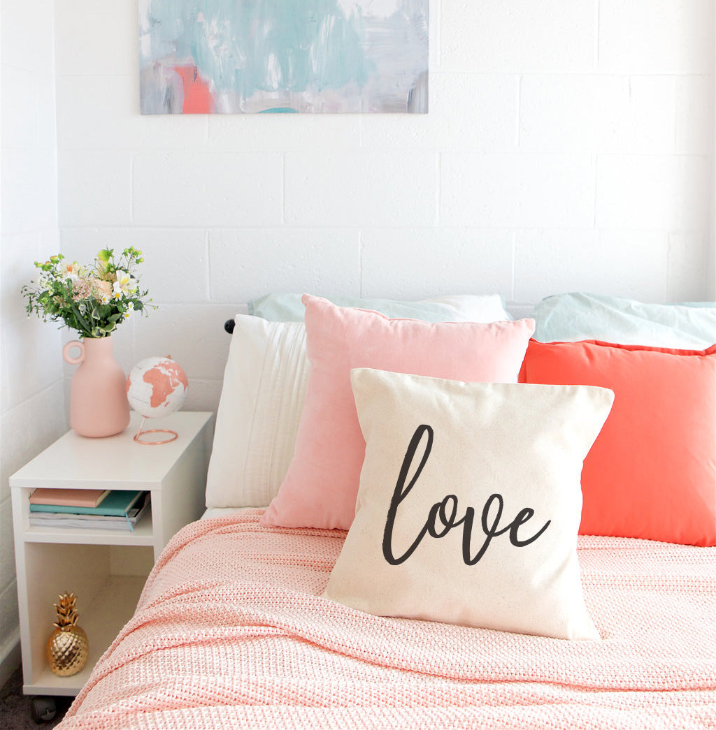 Love Cotton Canvas Pillow Cover from The Cotton & Canvas Co.