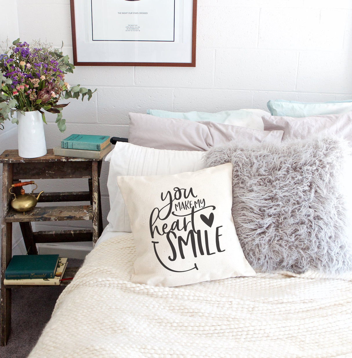 You Make My Heart Smile Pillow Cover from The Cotton & Canvas Co.