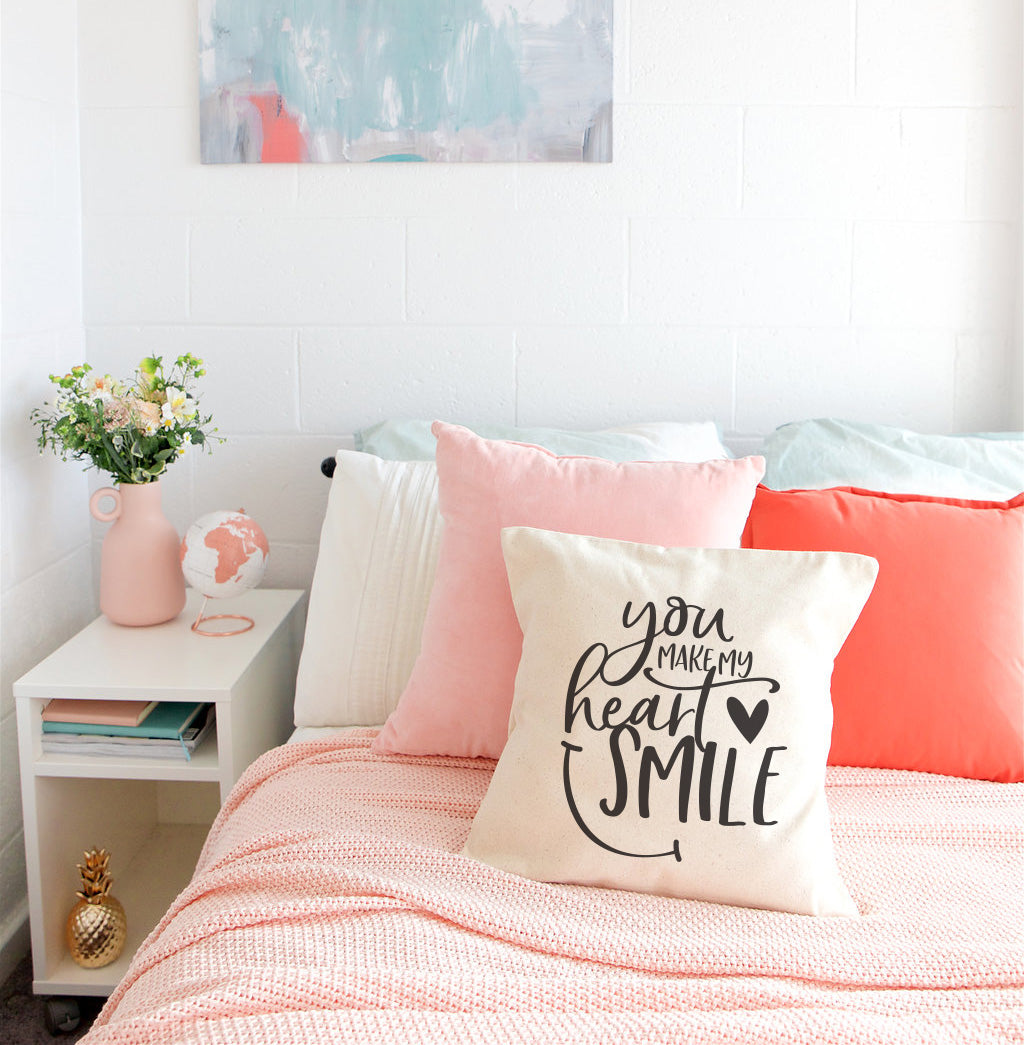 You Make My Heart Smile Pillow Cover from The Cotton & Canvas Co.