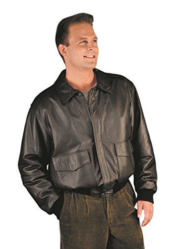 REED Men's Premium Leather Aviator Bomber Jacket - Imported from Reed Leather