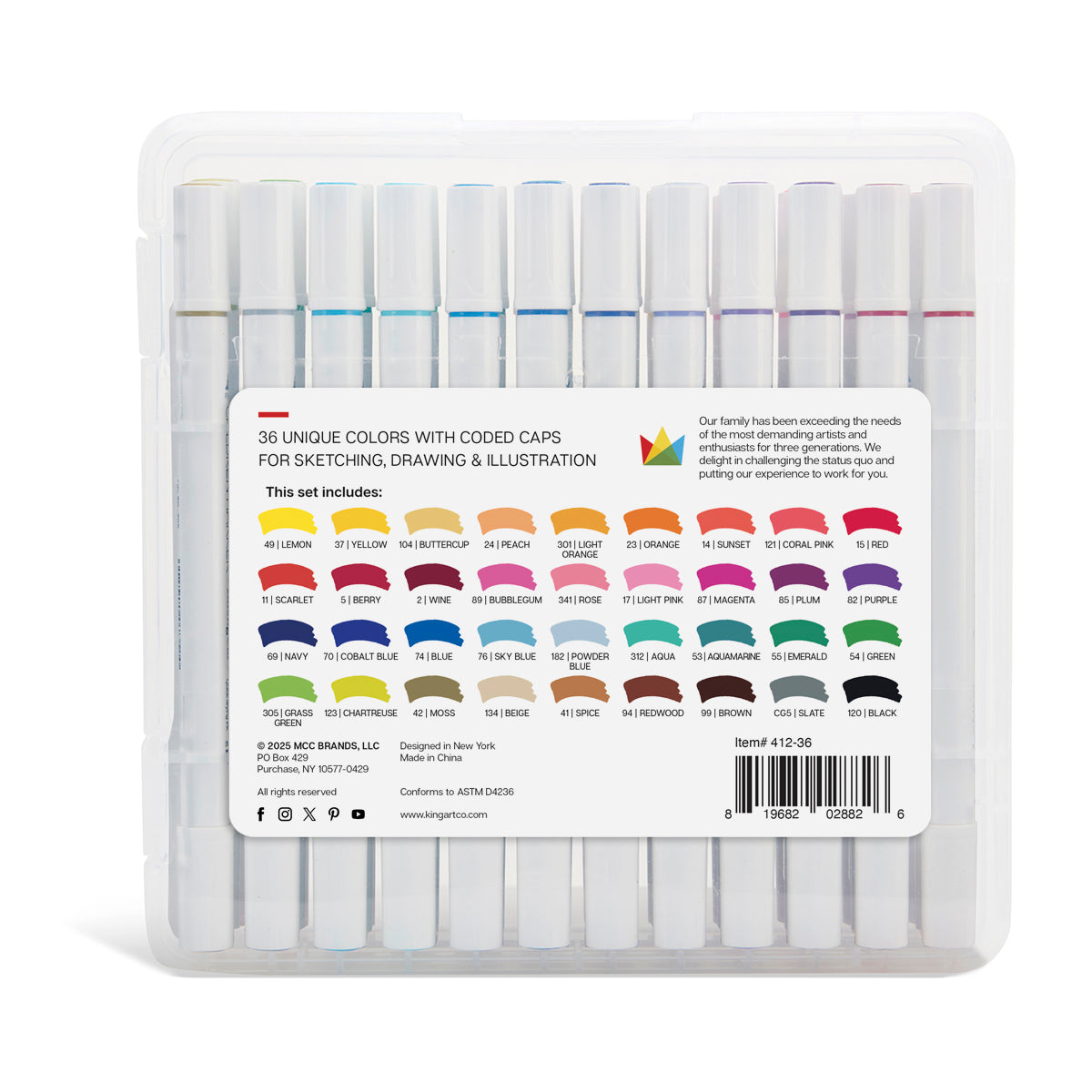 Twin-Tip™ Alcohol Markers 36 Colors from KINGART