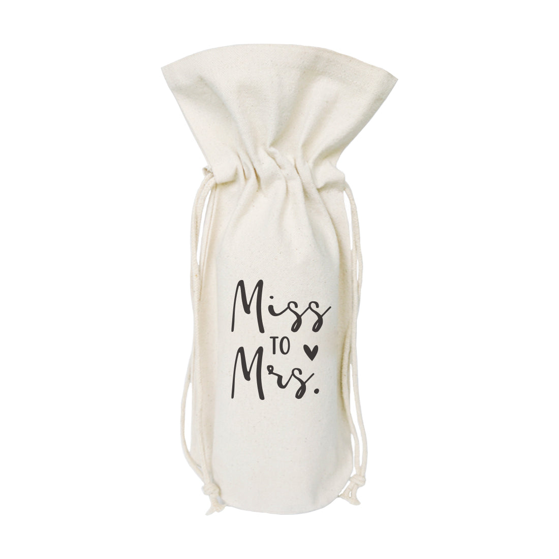 Miss to Mrs. Cotton Canvas Wine Bag from The Cotton & Canvas Co.