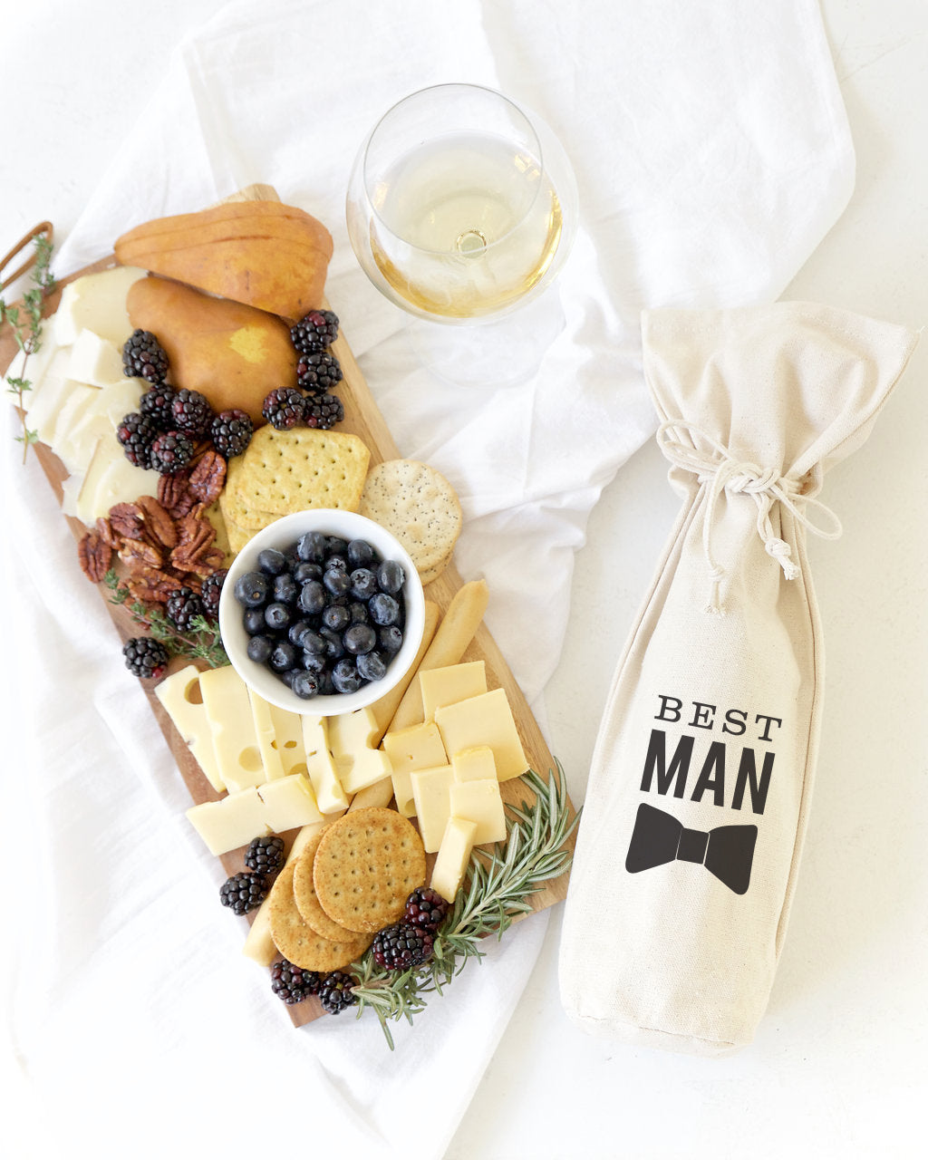 Best Man Cotton Canvas Wine Bag from The Cotton & Canvas Co.