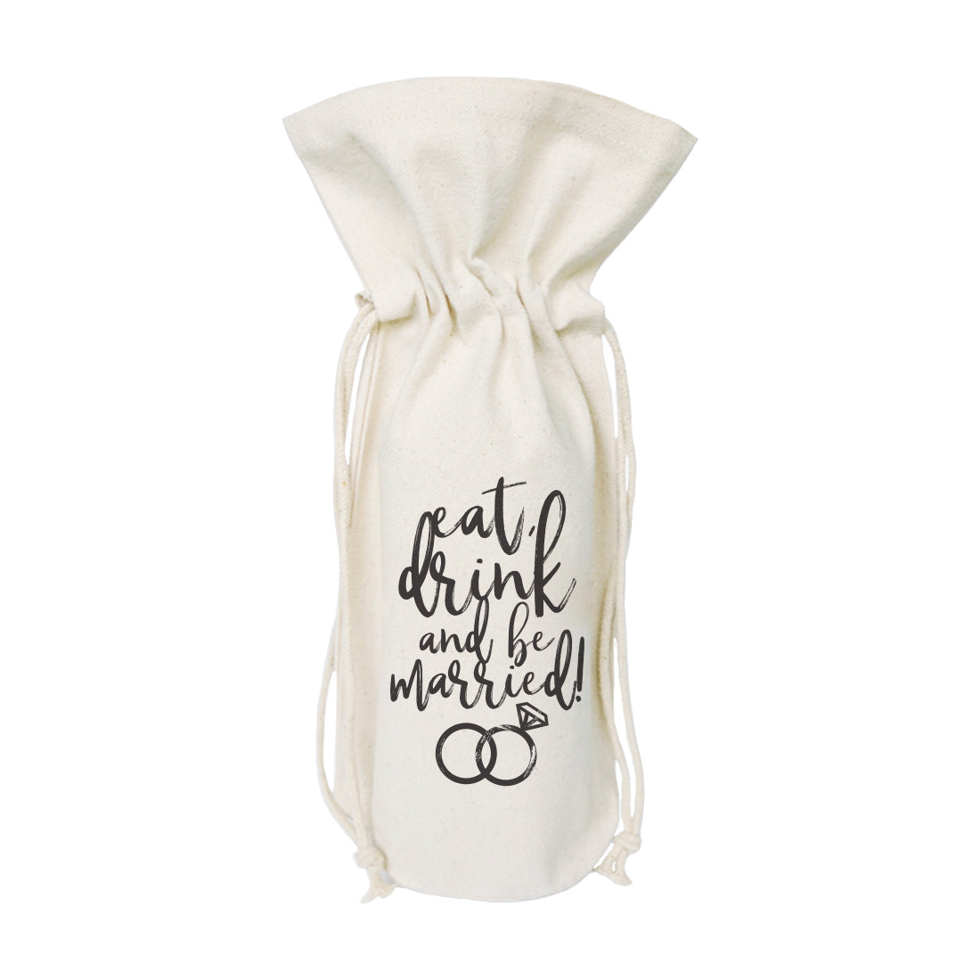 Eat, Drink and Be Married Cotton Canvas Wine Bag from The Cotton & Canvas Co.
