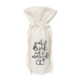 Eat, Drink and Be Married Cotton Canvas Wine Bag from The Cotton & Canvas Co.