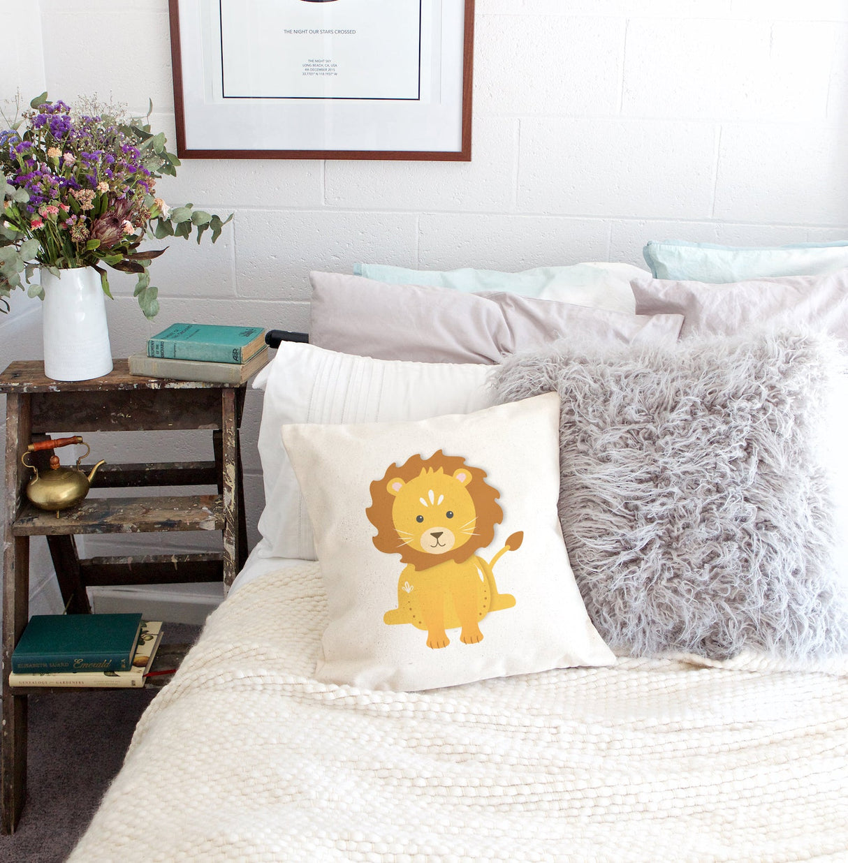 Lion Baby Pillow Cover from The Cotton & Canvas Co.