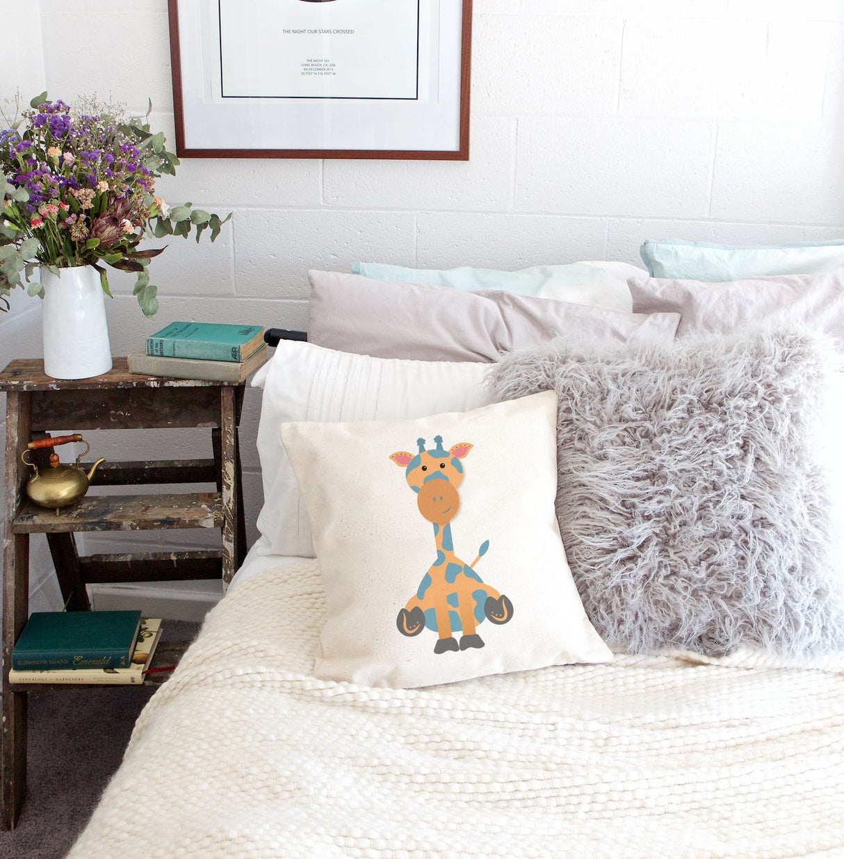 Giraffe Baby Pillow Cover from The Cotton & Canvas Co.