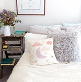 Pink Clouds and Moon Baby Pillow Cover from The Cotton & Canvas Co.