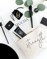 Strength Cotton Canvas Cosmetic Bag from The Cotton & Canvas Co.