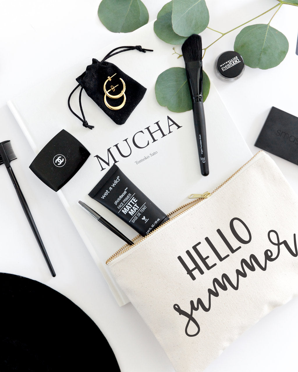 Hello Summer Cotton Canvas Cosmetic Bag from The Cotton & Canvas Co.