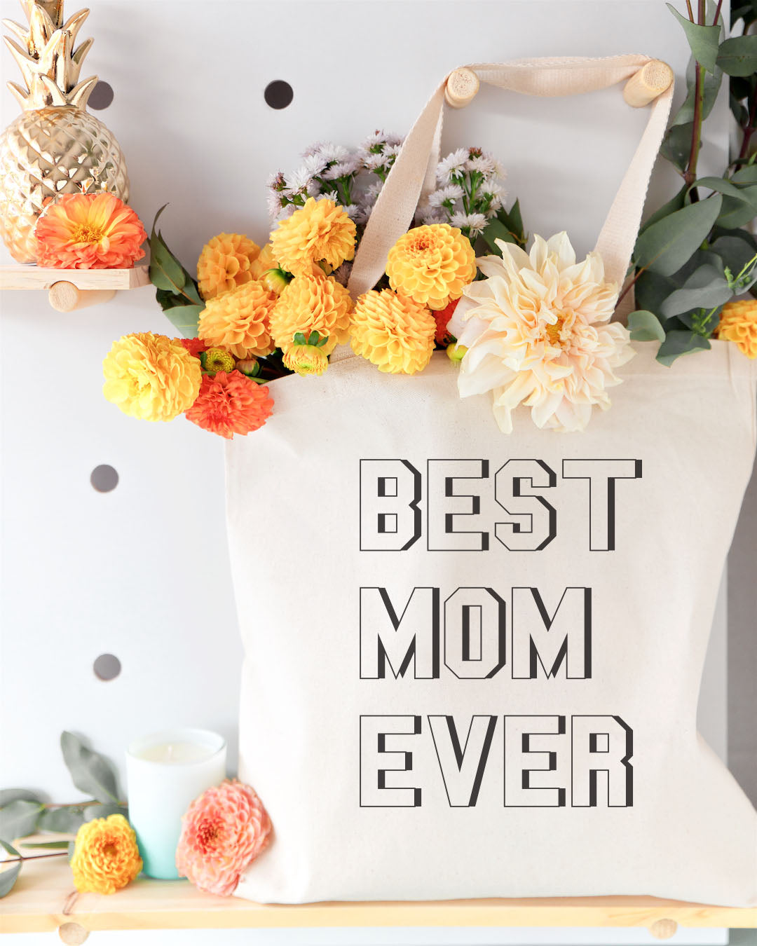 Modern Best Mom Ever Cotton Canvas Tote Bag from The Cotton & Canvas Co.