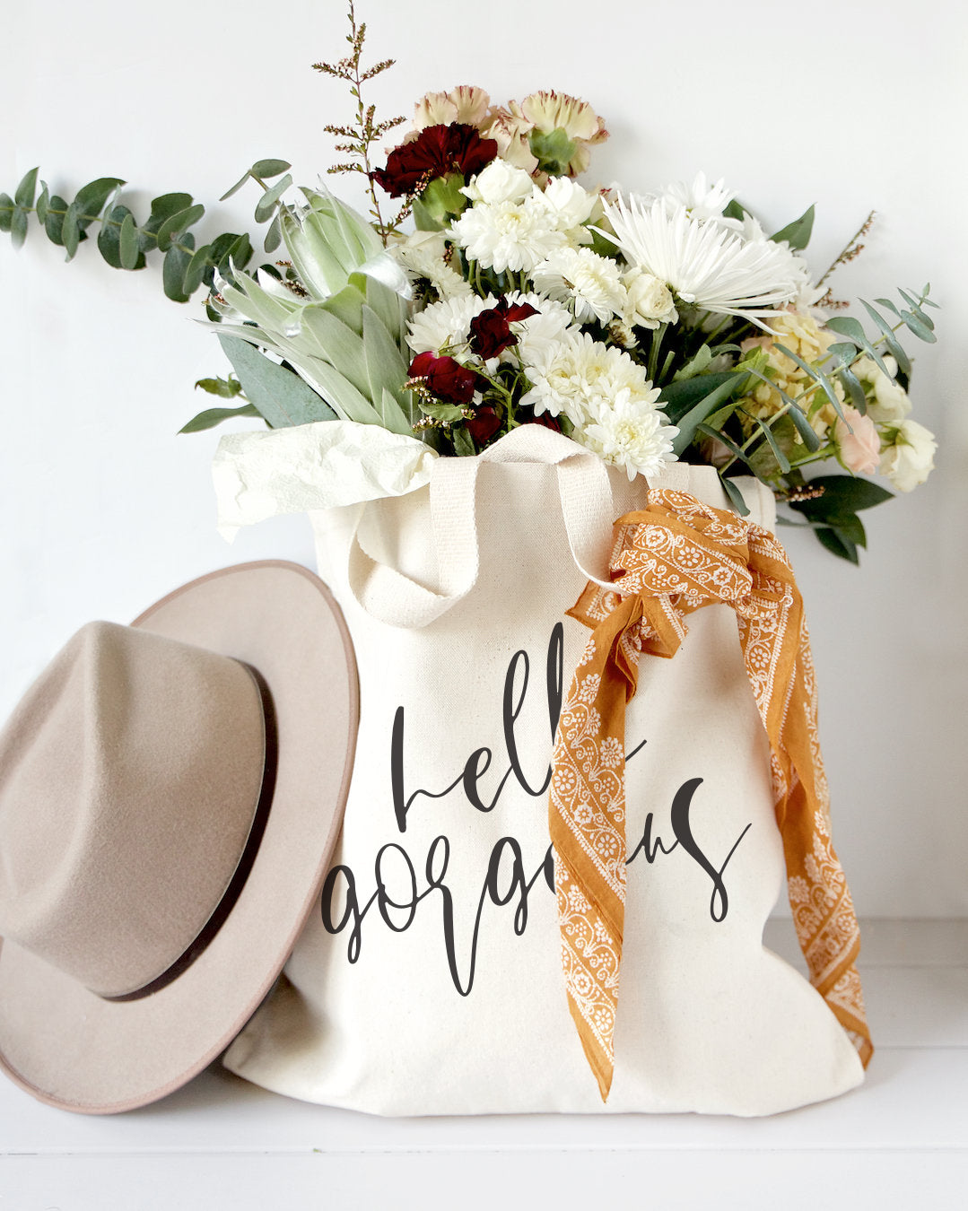 Hello Gorgeous Cotton Canvas Tote Bag from The Cotton & Canvas Co.