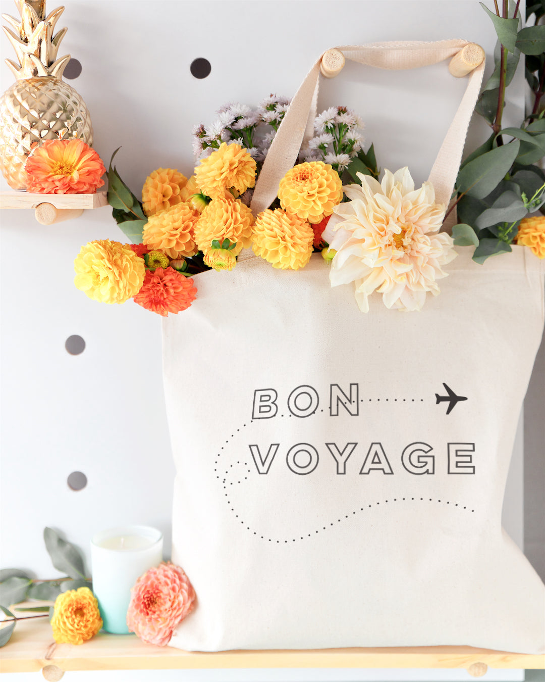 Bon Voyage Cotton Canvas Tote Bag from The Cotton & Canvas Co.