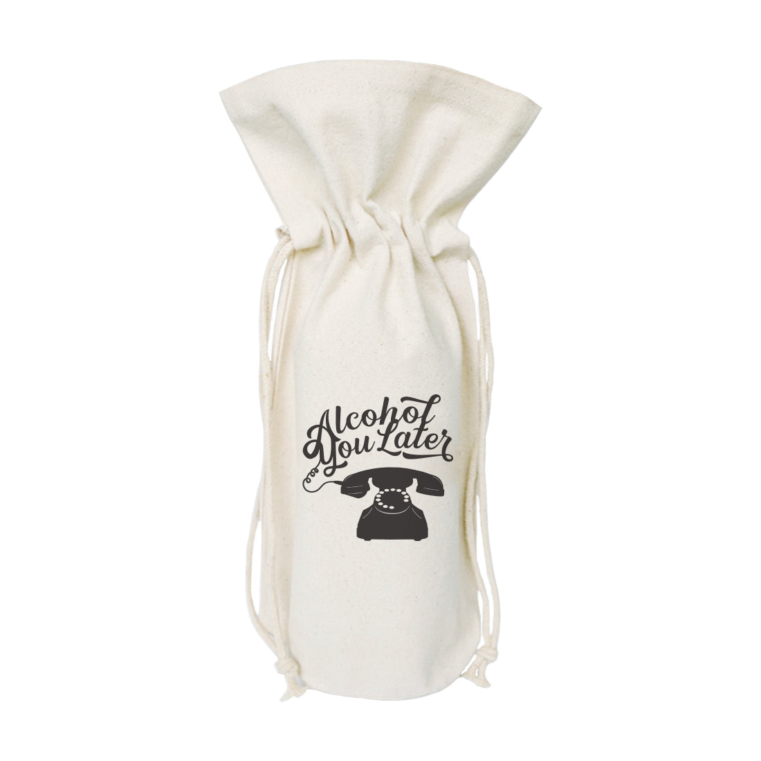 Alcohol You Later Cotton Canvas Wine Bag from The Cotton & Canvas Co.