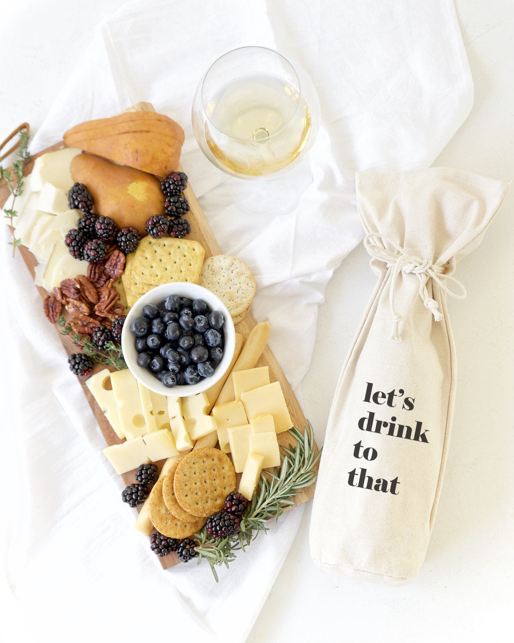 Let's Drink to That Cotton Canvas Wine Bag from The Cotton & Canvas Co.