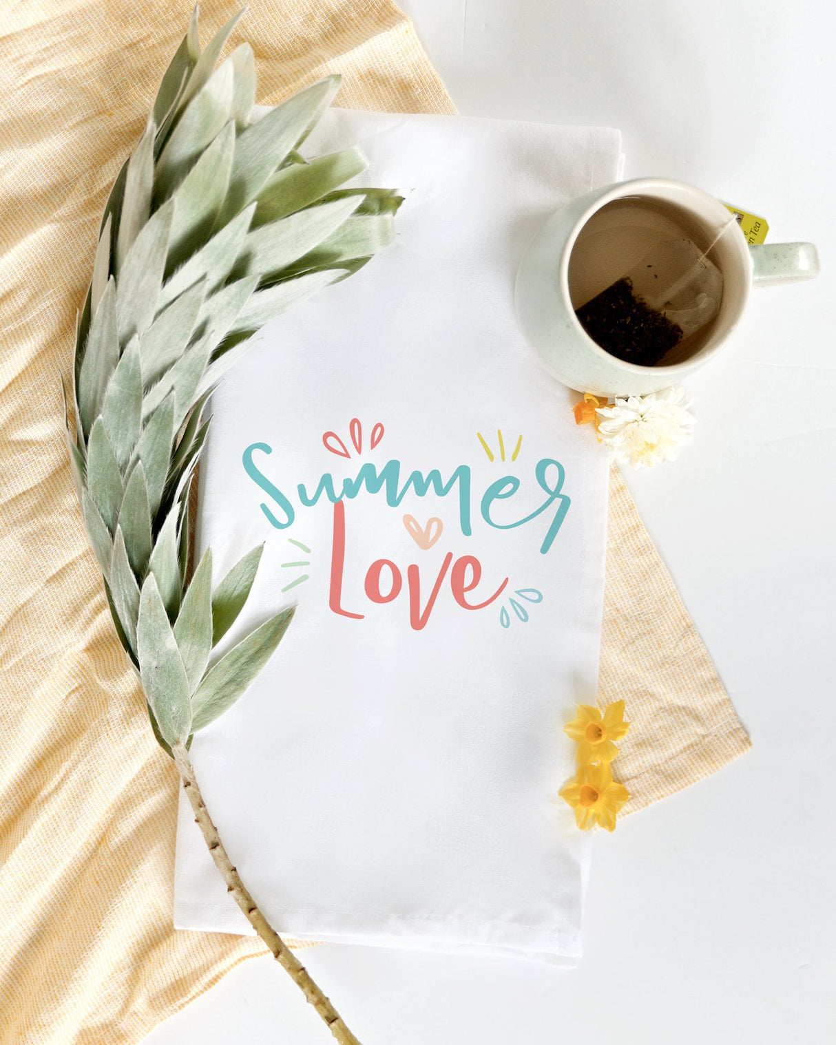 Summer Love Kitchen Tea Towel from The Cotton & Canvas Co.