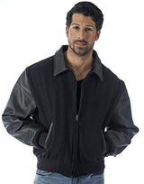 Big and Tall Men's Executive Leather Varsity Jacket Union Made in USA From Reed Leather