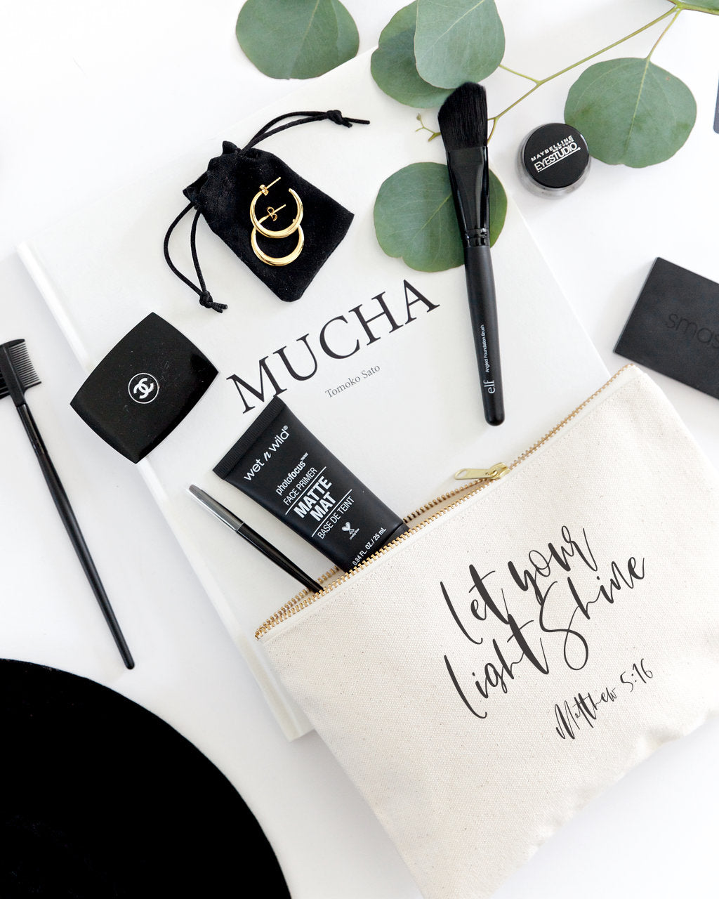 Let Your Light Shine, Matthew 5:16 Cotton Canvas Cosmetic Bag from The Cotton & Canvas Co.