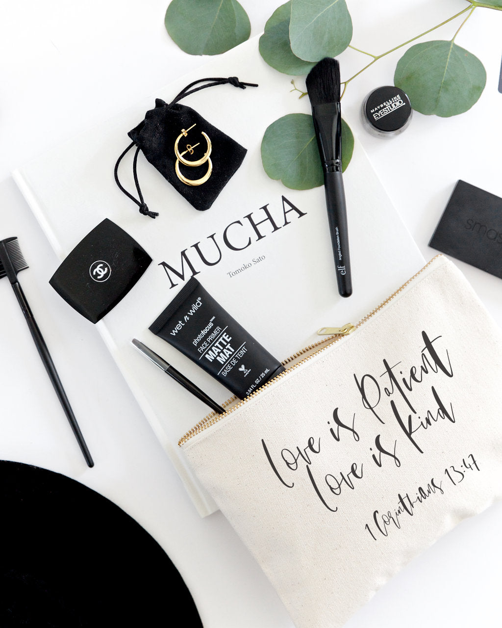 Love is Patient Love is Kind Cotton Canvas Cosmetic Bag from The Cotton & Canvas Co.