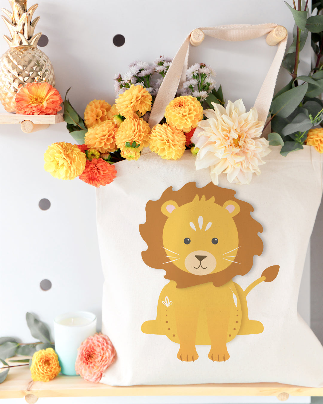 Lion Cotton Canvas Tote Bag from The Cotton & Canvas Co.