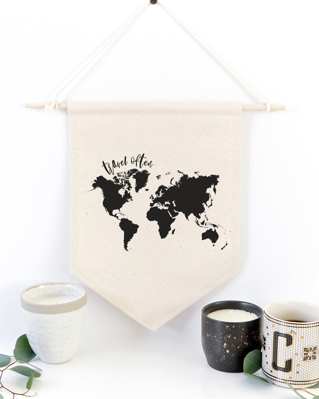 Travel Often Hanging Wall Banner from The Cotton & Canvas Co.
